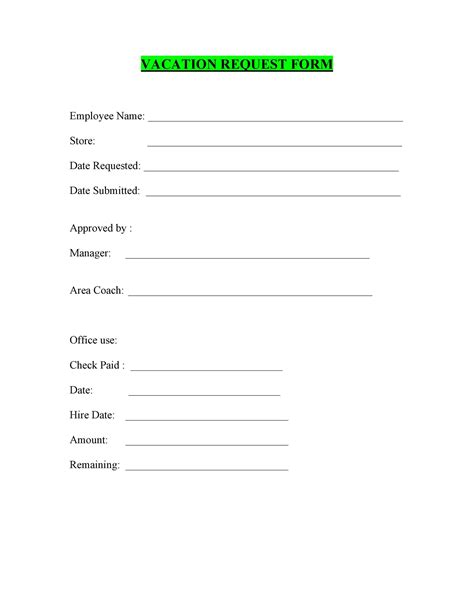 vacation sign up template.